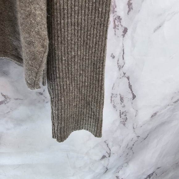 Fred And Sibel Sweater Women Medium Brown Cashmere Assymetric Ruched - Picture 4 of 10